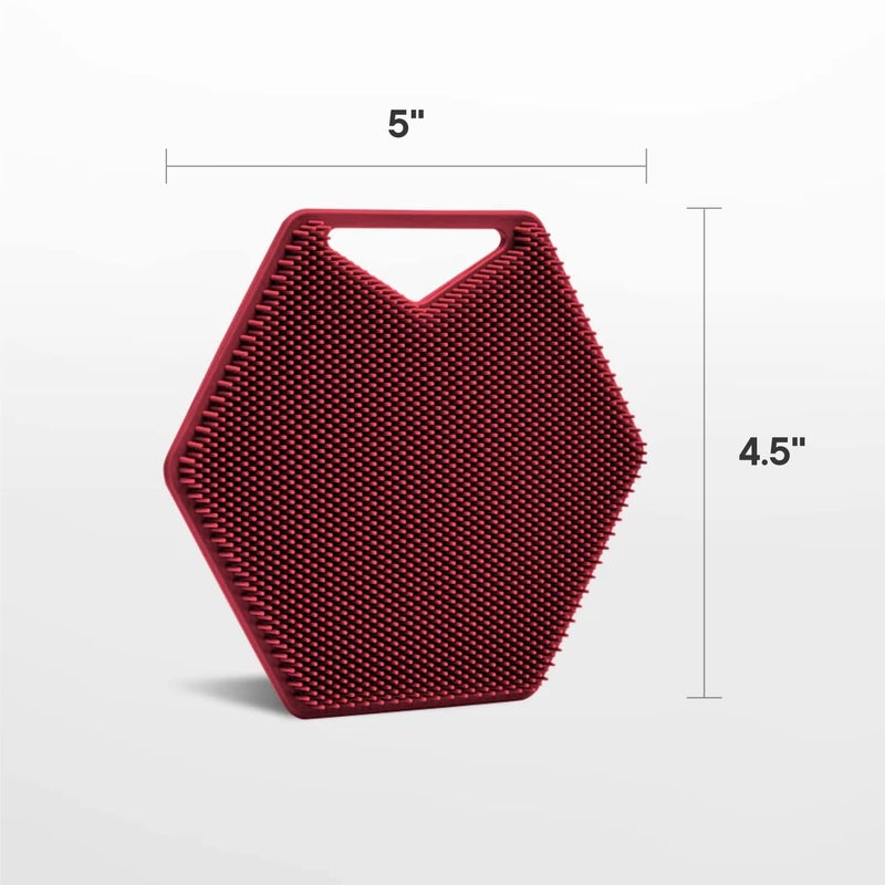 Tooletries - Body Scrubber - Silicone Exfoliating Scrubber - Bathroom & Shower Accessories for Men  Travel Essentials for Men - Durable & Long Lasting Body Wash Scrubber for Men - Burgundy - Image 3
